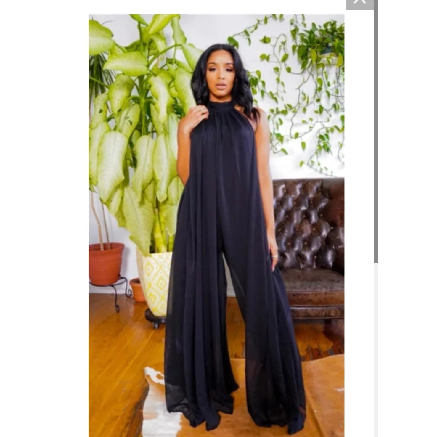 Backless Wide Leg Jumpsuit
