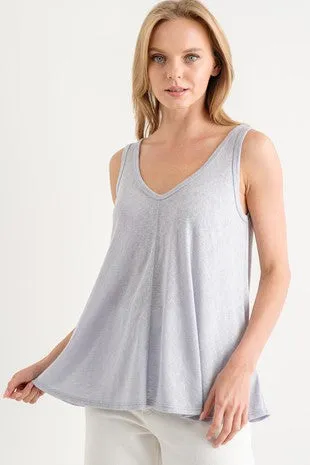 Hacci Slub V Neck A-line Tank