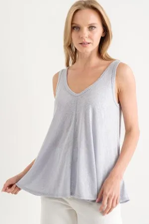 Hacci Slub V Neck A-line Tank