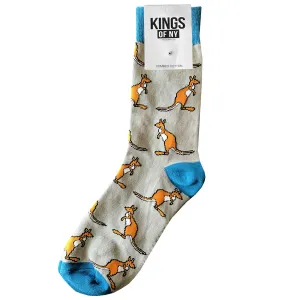 Kangaroo Animal Mens Cotton Socks