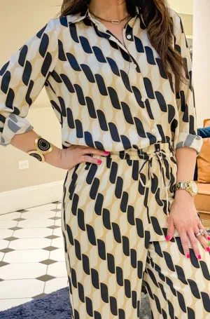 Printed Button Down Shirt
