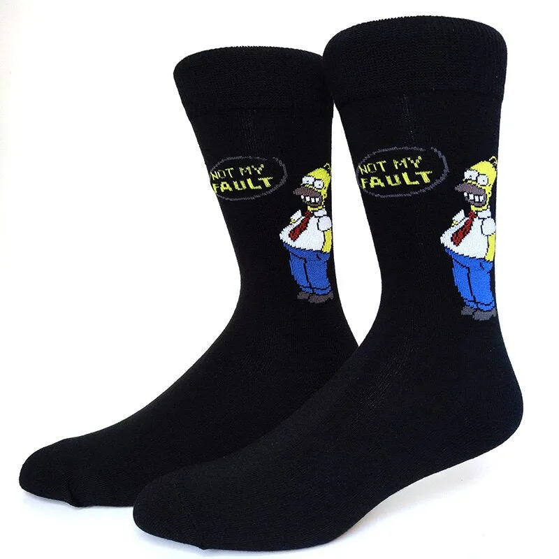 Street Style Cartoon Print Casual Socks Set