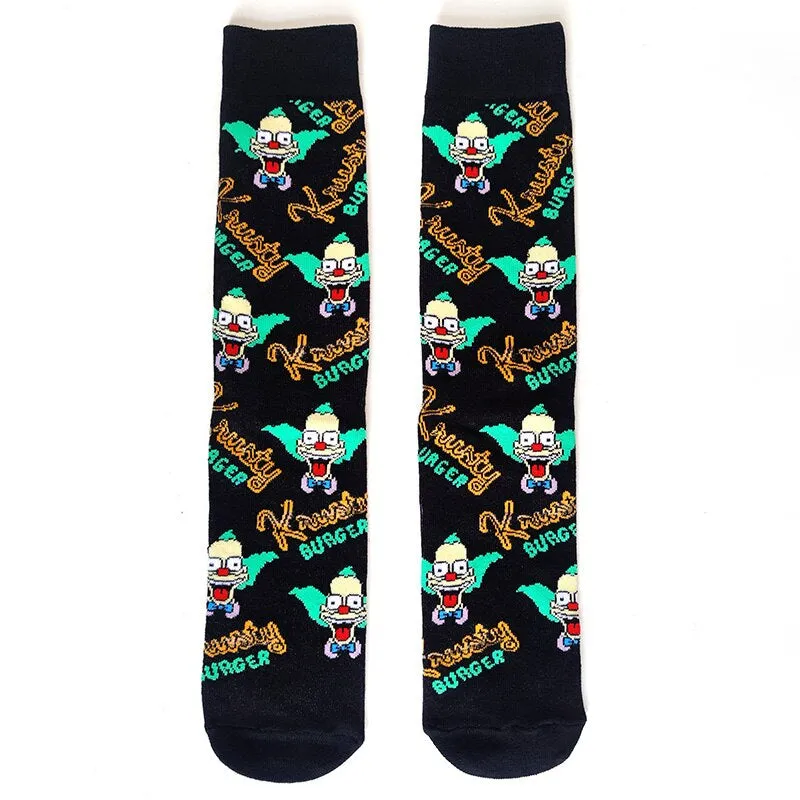 Street Style Cartoon Print Casual Socks Set