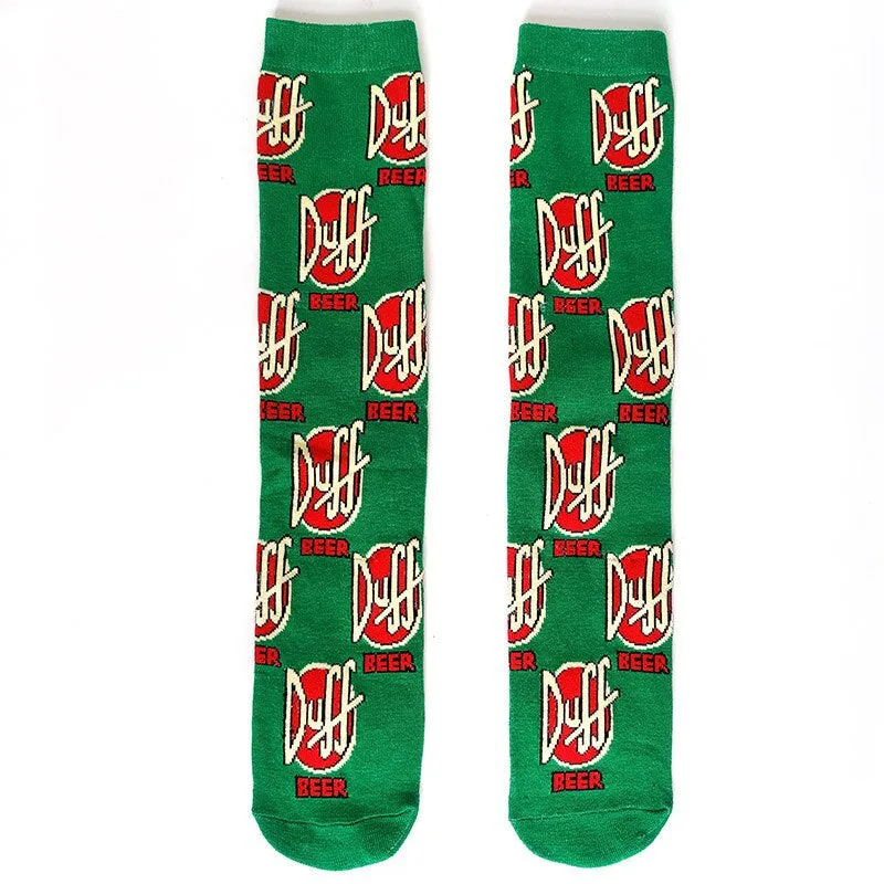 Street Style Cartoon Print Casual Socks Set