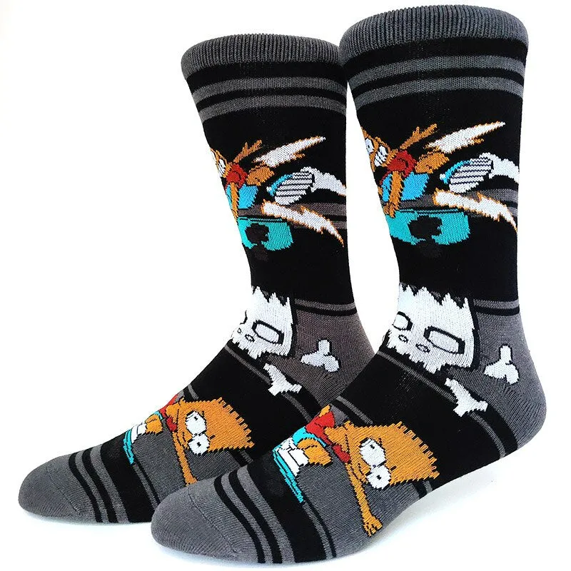 Street Style Cartoon Print Casual Socks Set