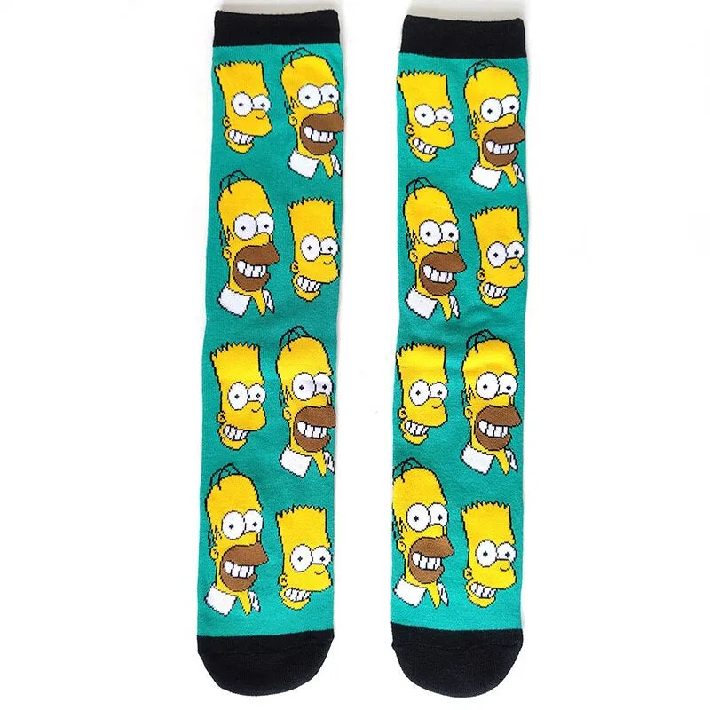 Street Style Cartoon Print Casual Socks Set