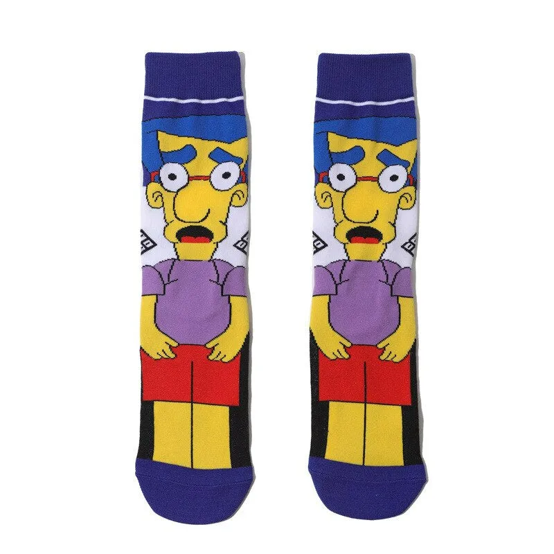 Street Style Cartoon Print Casual Socks Set